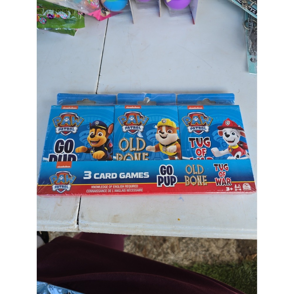 PAW PATROL 3 Card Games Go Pup , Old Bones , & Tug Of War New Sealed Ages 3+